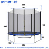 【NEW】10FT Trampoline High Specification with with Jumping Sheet, Safety Enclosure Nets, Ladder and Anchor Kit, Outdoor Trampoline for Adults/Kids_4