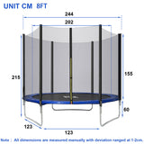 8FT Trampoline High Specification with with Jumping Sheet, Safety Enclosure Nets, Ladder and Anchor Kit, Outdoor Trampoline for Adults/Kids_5