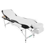 (SALE)Massage Table Couch Bed Aluminium Tattoo Spa Reiki Portable Folded 3 Section with Premium PU Leather and 5 cm High Density Multi-Layer Foam Headrest Arm support and Carrying Bag_0