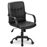 (SALE)High Back Mesh Desk Swivel Chair for Home Office Task Chair Adjustable Height Executive Chair Recline Mesh Seat(Black) (faux leather)_8