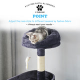 Cat Kitten Tree Grey, 175cm Cat Tower Activity Centre for Large Cat with Sisal Scratching Posts_3