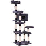 Cat Kitten Tree Grey, 175cm Cat Tower Activity Centre for Large Cat with Sisal Scratching Posts_8