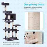 Cat Kitten Tree Grey, 175cm Cat Tower Activity Centre for Large Cat with Sisal Scratching Posts_7