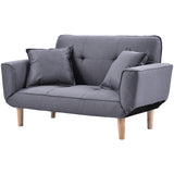 Sofa Bed Modern and Simple Gray Sofa Linen Fabric with Grab Living Room 2 Seater Sofa Couch Settee Recliner Sleeper Light Gray_1