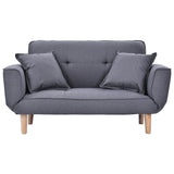 Sofa Bed Modern and Simple Gray Sofa Linen Fabric with Grab Living Room 2 Seater Sofa Couch Settee Recliner Sleeper Light Gray_13