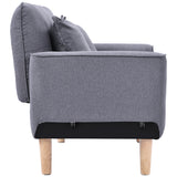 Sofa Bed Modern and Simple Gray Sofa Linen Fabric with Grab Living Room 2 Seater Sofa Couch Settee Recliner Sleeper Light Gray_8