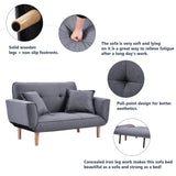 Sofa Bed Modern and Simple Gray Sofa Linen Fabric with Grab Living Room 2 Seater Sofa Couch Settee Recliner Sleeper Light Gray_11