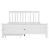 【New Product with discount price】Wooden Solid White Pine Storage Bed With Drawers Bed Furniture Frame For Adults, Kids, Teenagers 4ft6 Double (White 190x135cm)_19