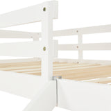(28550890KAA)Bunk Bed Triple Sleeper with Side Ladder for Children and Teens 3FT, White (90x190cm,90x200cm)_19