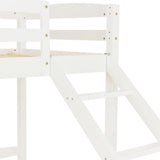 (28550890KAA)Bunk Bed Triple Sleeper with Side Ladder for Children and Teens 3FT, White (90x190cm,90x200cm)_20