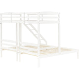 (28550890KAA)Bunk Bed Triple Sleeper with Side Ladder for Children and Teens 3FT, White (90x190cm,90x200cm)_12