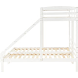 (28550890KAA)Bunk Bed Triple Sleeper with Side Ladder for Children and Teens 3FT, White (90x190cm,90x200cm)_11