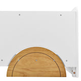 Car bed, Jeep bed, Children's bed with MDF wheels, Pine frame, White + Natural (90x190cm)_16