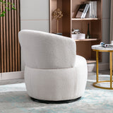 Swivel Accent Armchair Barrel Chair, Lounge Chair with Teddy Fabric and Mental Frame,  Swivel Tub Chair,Sofa Reading Chair for Living Room Bedroom Balcony Office_6