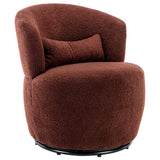 Swivel Accent Armchair Barrel Chair, Lounge Chair with Teddy Fabric and Mental Frame,  Swivel Tub Chair,Sofa Reading Chair for Living Room Bedroom Balcony Office_13