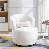 Swivel Accent Armchair Barrel Chair, Lounge Chair with Teddy Fabric and Mental Frame,  Swivel Tub Chair,Sofa Reading Chair for Living Room Bedroom Balcony Office_1