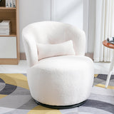 Swivel Accent Armchair Barrel Chair, Lounge Chair with Teddy Fabric and Mental Frame,  Swivel Tub Chair,Sofa Reading Chair for Living Room Bedroom Balcony Office_2