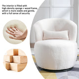 Swivel Accent Armchair Barrel Chair, Lounge Chair with Teddy Fabric and Mental Frame,  Swivel Tub Chair,Sofa Reading Chair for Living Room Bedroom Balcony Office_26
