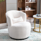 Swivel Accent Armchair Barrel Chair, Lounge Chair with Teddy Fabric and Mental Frame,  Swivel Tub Chair,Sofa Reading Chair for Living Room Bedroom Balcony Office_5