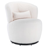 Swivel Accent Armchair Barrel Chair, Lounge Chair with Teddy Fabric and Mental Frame,  Swivel Tub Chair,Sofa Reading Chair for Living Room Bedroom Balcony Office_16