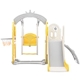 5 in 1 Children's Slide and Climbing Toy, Children's Slide, Climbing, Storage, Swing, Basketball Hoop. Made of HDPE. With Cartoon Image._18