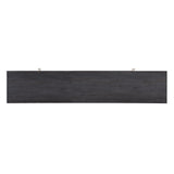 Modern and elegant TV stand, 200x40x55.5 cm, dark wood with a unique texture of grey grain and woodgrain, suitable for a 90-inch TV set, with plenty of storage space._17