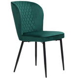 Velvet  dining chair (2 pcs), dark green, Modern Vanity Chair Kitchen Accent Occasional Chair with Metal Legs for Dining Room Living Room,upholstered chair  with backrest,seat in velvet metal_9