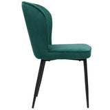 Velvet  dining chair (2 pcs), dark green, Modern Vanity Chair Kitchen Accent Occasional Chair with Metal Legs for Dining Room Living Room,upholstered chair  with backrest,seat in velvet metal_7