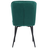 Velvet  dining chair (2 pcs), dark green, Modern Vanity Chair Kitchen Accent Occasional Chair with Metal Legs for Dining Room Living Room,upholstered chair  with backrest,seat in velvet metal_12