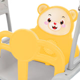 4 in 1 Children's slide and swing toys, children's slide, climbing, swing, basketball hoop. Freestanding slide for boys and girls, high quality, made of polyethylene. With cute cartoon image._17