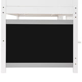 Household bed, children's bed, bunk bed, with two boards, anti-graffiti, with small shelf, 90*190cm, white_14