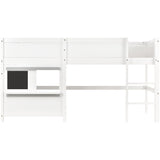 Household bed, children's bed, bunk bed, with two boards, anti-graffiti, with small shelf, 90*190cm, white_10