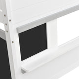 Household bed, children's bed, bunk bed, with two boards, anti-graffiti, with small shelf, 90*190cm, white_16