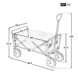 Garden Cart Foldable Pull Wagon Hand Cart Garden Transport Cart Collapsible Portable Folding Cart (Red)_1